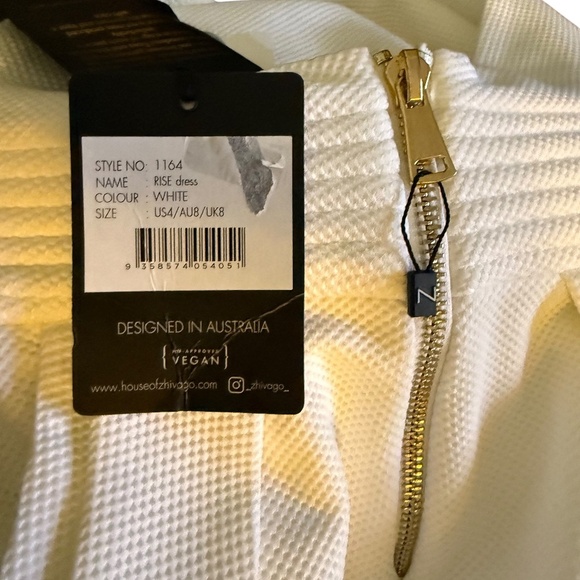 ZHIVAGO Rise Textured Halter Dress White 4 NWT - Picture 10 of 13